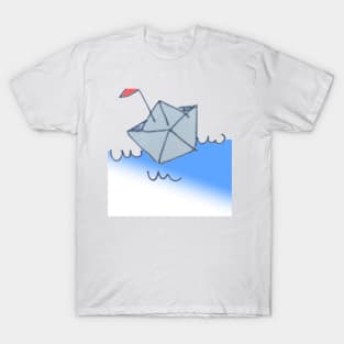 origami sailboat in the day with color T-Shirt